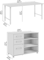 Bush Business Furniture Hustle 72W x 30D Computer Desk and Storage Cabinet - Image 3