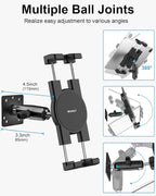 Small Tablet Wall Mount iPad Holder, Metal 360° Adjustable Stand, Alloy Base - Image 3