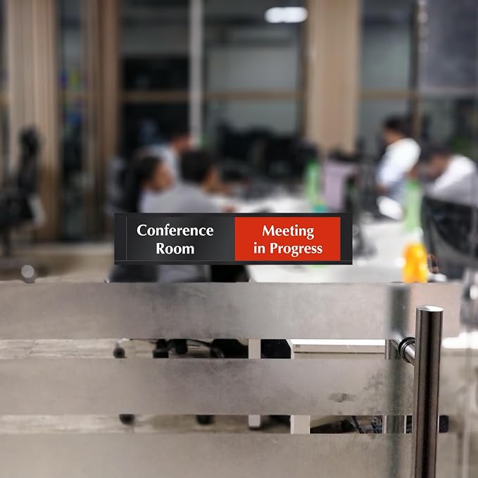 SmartSign Conference Room Door Sign Meeting In Progress/Available Door Slider - Image 7