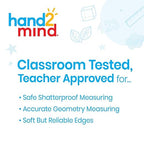 hand2mind Safe-T Protractor for Kids, 180 Protractor, Rainbow Plastic Clear - Image 2