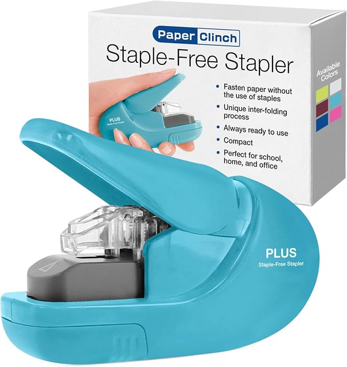 Plus Paper Clinch Compact Staple-Free Stapler by Plus
