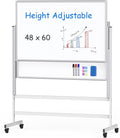 maxtek Dry Erase Whiteboard Height Adjustable, Easel Stand Rolling White Board by Maxtek