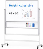maxtek Dry Erase Whiteboard Height Adjustable, Easel Stand Rolling White Board by Maxtek