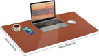 Bloss Brown Leather Desk Pad Protector, Office Desk Mat, Large Mouse Pad - Image 4