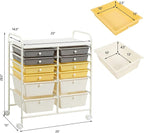 Giantex 12 Drawer Rolling Storage Cart Tools Scrapbook Paper Office School - Image 3