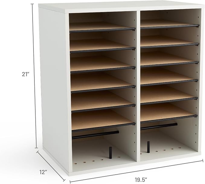 Safco 9422GR Wood Adjustable Literature & Paper Organizer, 16 Adjustable - Image 6