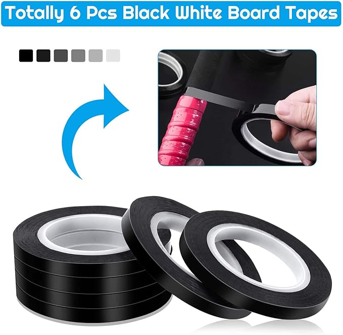 Audab 6 Rolls 1/4 Pinstripe Tape Vinyl Chart /White Board Tape Lines Dry Erase - Image 2