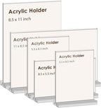 newnewshow 5“x7” Acrylic Sign Holder 6 Pack Vertical T Shape Double-Sided - Image 5