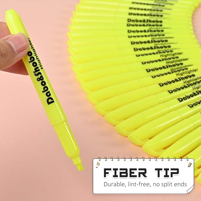 Dabo&Shobo Yellow highlighter, 60 Pack -bright color, chisel tip, - Image 5