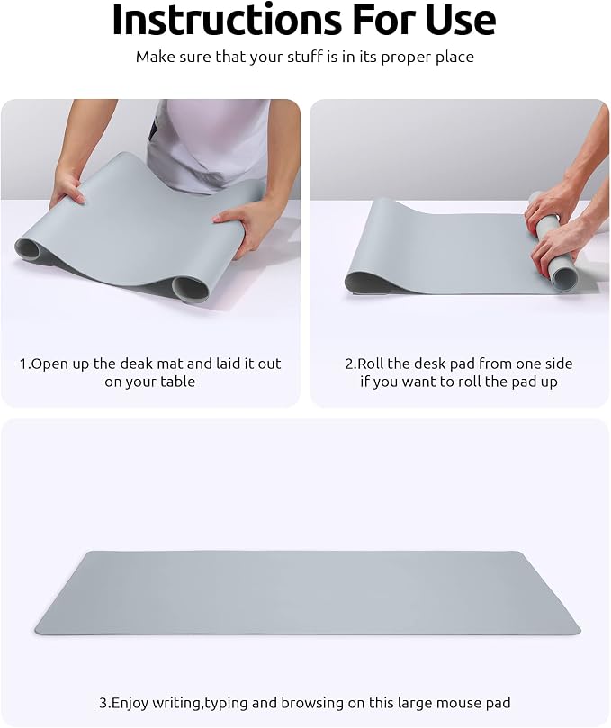 YSAGi Leather Desk Pad Protector, Office Desk Mat, Large Mouse Pad, Non-Slip PU - Image 9