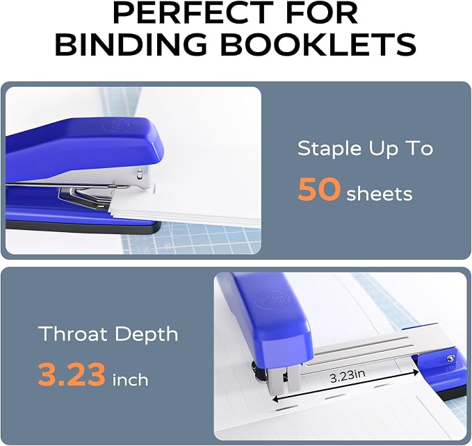 Marsrock Desktop Stapler, Swing-Arm Swivel Stapler, 50 Sheet Capacity, 2000 - Image 4