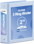 SUNEE 3 Ring Binder 2 Inch 1 Pack, Haze Blue by SUNEE