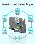6-Pack Label Maker Tape 12mm 0.47" Clear TZe-131 Replacement - Image 4
