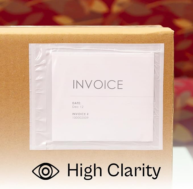 PSBM 1000 PCS 7.5 x 5.5 Inch Clear Blank Packing List Envelopes, Shipping - Image 7
