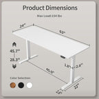 Agilestic Electric Standing Desk, Large 63 x 24 Inches Height Adjustable Desk - Image 3