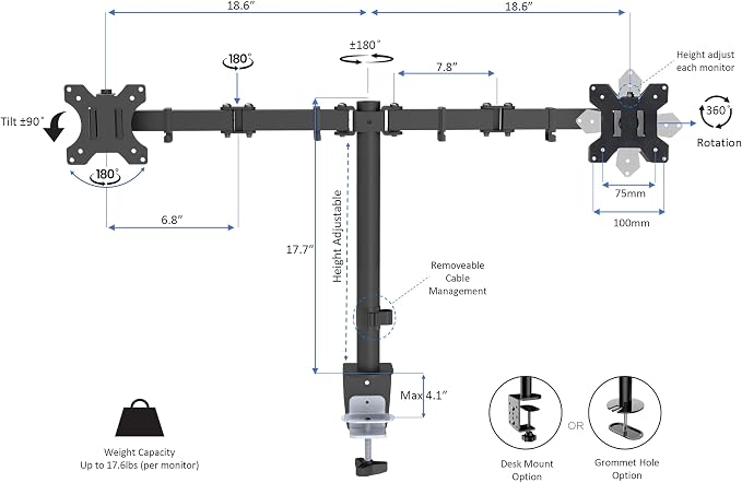 Rocelco 37.5" Height Adjustable Standing Desk Converter - Image 6