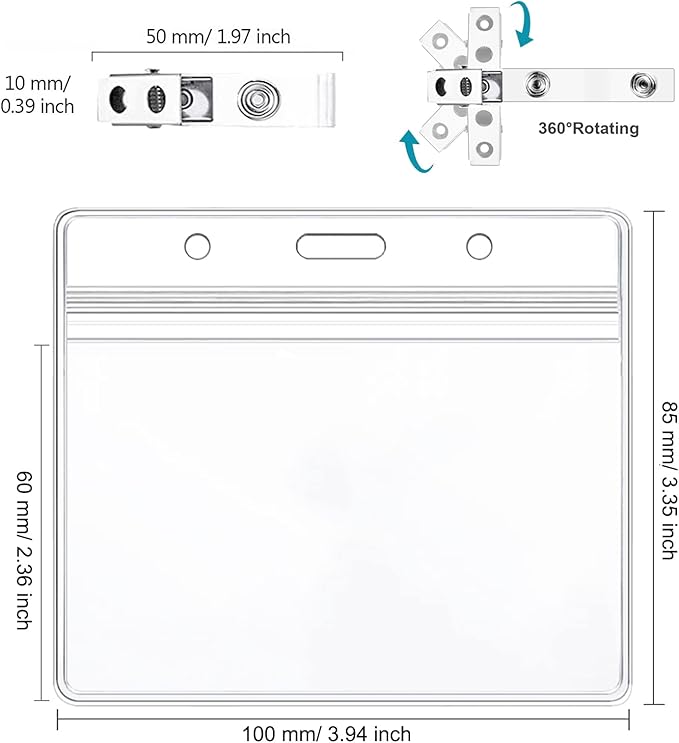 100 Pack Name Badge Holder - Image 2