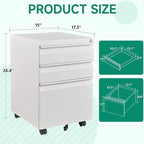 Letaya 3 Drawer Mobile File Cabinet - Image 3