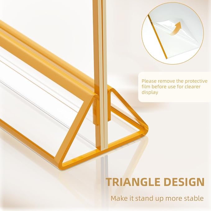 PPH-Sisy Acrylic Sign Holder 5x7 Gold Picture Frame Clear Acrylic Frames - Image 4