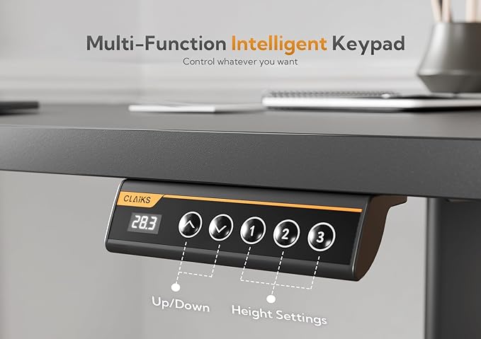 Claiks Standing Desk with Drawers, Electric Standing Desk Adjustable Height - Image 6