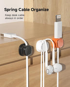 9 Pack Cord Organizer, Spring Cable Management, Adhesive Cute Cable Holder Clips - Image 2