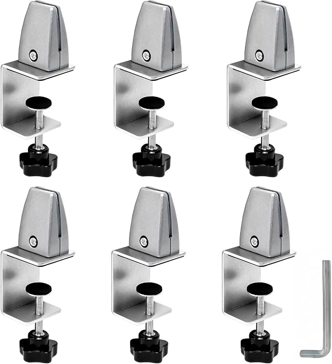 6-Pack Desk Shield Clamp for 2 to 20mm Thick Panel, Adjustable Desk Divider by Unknown