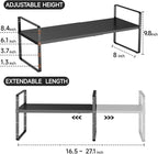 jkxoo 16.5-27’’L Expandable Cabinet Shelf Organizers, Stackable Metal Shelves - Image 2
