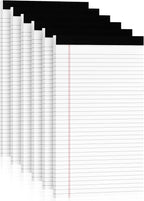 White Legal Pads 8.5 x 14, 6 Pack Wide Ruled Legal Notepads, Notebook Paper by Home