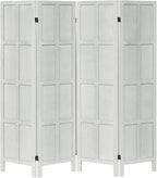 Leesinwing Wood Room Divider 4 Panel Folding Privacy Screen, Classic 5.6Ft - Image 6