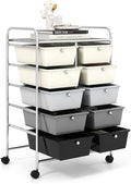 GOFLAME 10-Drawer Rolling Storage Cart, Art Craft Storage Organizer on Wheels by GOFLAME