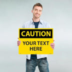 Custom OSHA Style Caution Sign 18" x 24" Plastic Sign, Customizable "Your Text - Image 2