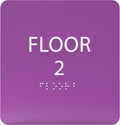 Deep Violet ADA Floor 2 Sign by ADACentralSigns