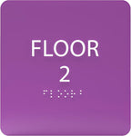 Deep Violet ADA Floor 2 Sign by ADACentralSigns
