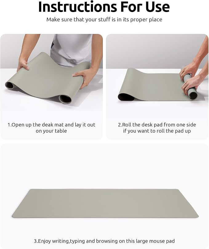 YSAGi Leather Desk Pad Protector, Office Desk Mat, Large Mouse Pad, Non-Slip PU - Image 9