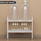 jkxoo Expandable Cabinet Countertop Shelves 16.5-27’’L, Adjustable Metal Spice - Image 3
