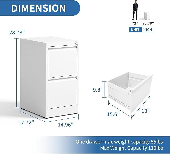 FLIXELIO 2 Drawer File Cabinet - Image 3