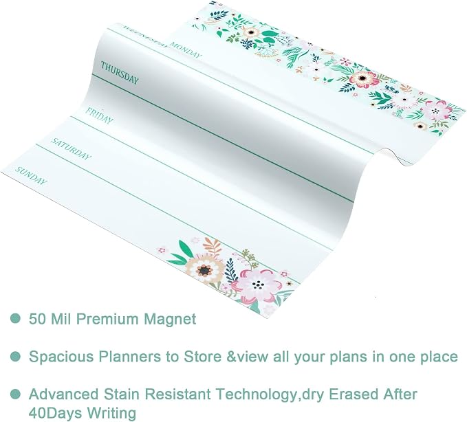 Outus 2 Pieces Magnetic Weekly Dry Erase Boards Erasable Weekly Calendars - Image 6