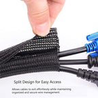 2pcs 5ft-3/4inch Black/White Cable Sleeve - Image 9