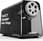 AFMAT Electric Pencil Sharpener Heavy Duty, 6 Holes, Auto Stop Pencil Sharpeners by AFMAT