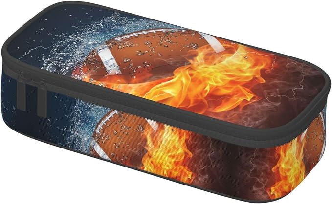 American Football Ball Themed Pencil Case Big Capacity Storage Pencil Pouch - Image 3