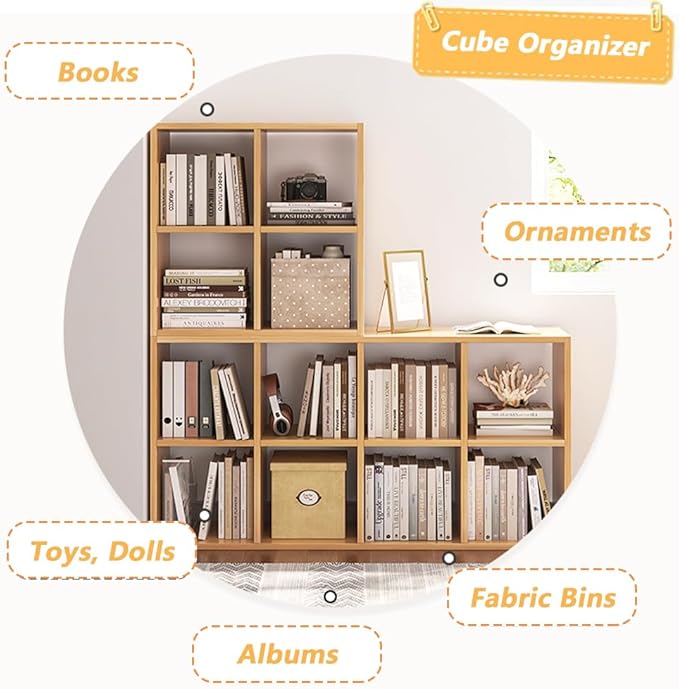 NELYE 4 Cube Organizer Bookcase - Image 4