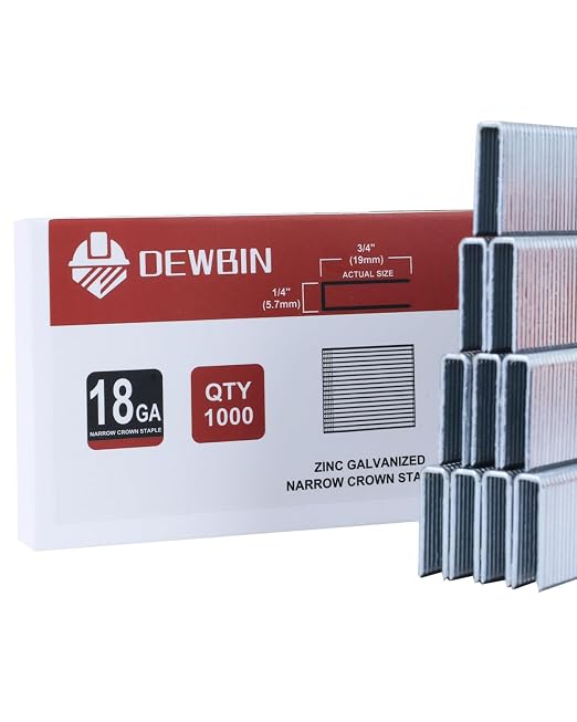 DEWBIN 18 Gauge Narrow Crown Staples, 1000 Cts 3/4-Inch 18GA Heavy Duty by DEWBIN