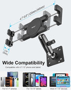 Small Tablet Wall Mount iPad Holder, Metal 360° Adjustable Stand, Alloy Base - Image 6