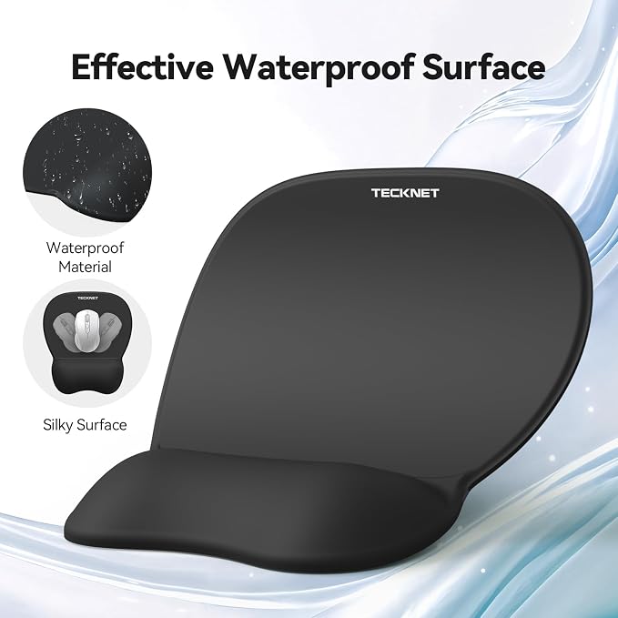 TECKNET Gel Mouse Pad Set with Wrist Rest and Keyboard Wrist Rest, Ergonomic - Image 4