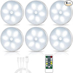 LED Closet Lights Motion Sensor Puck Light, Rechargeable Step Puck Lights by BringYouWarmLightingCare