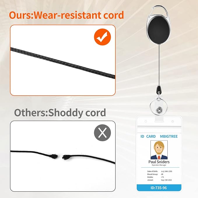 10 Pack ID Badge Holder, Badge Holder Retractable Clip - Image 5