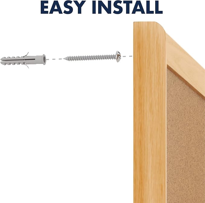 Quartet Cork Board, Bulletin Board, Oak Finish Frame - Image 9