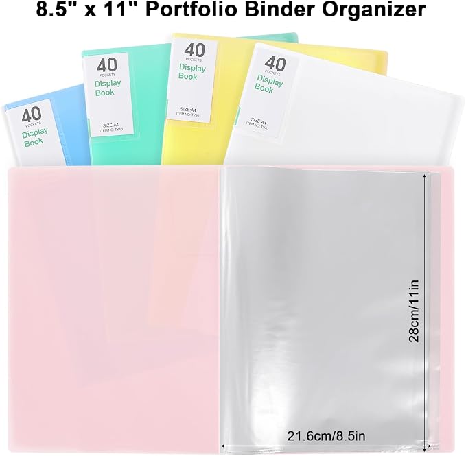 Phyxin 20-Pocket Portfolio Binder Organizer, Binder Sheet Protectors 8.5" x 11" - Image 3