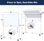 Large Dry-Erase Rolling Magnetic Whiteboard - Image 3