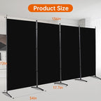 Room Divider 6FT Folding Privacy Screens, 4 Panel Partition Room Dividers - Image 6